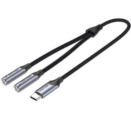 CONVERSOR USB-C/M A 2x JACK 3.5/H 0.3 GRIS VENTION CONVERSOR USB-C/M A 2x JACK 3.5/H 0.3 GRIS VENTION